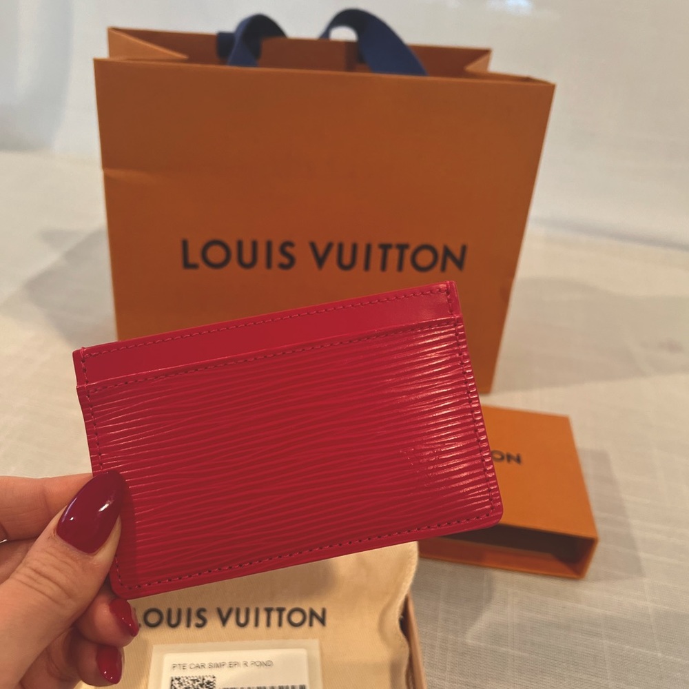 Louis Vuitton Pink Cowhide Leather Card Holder